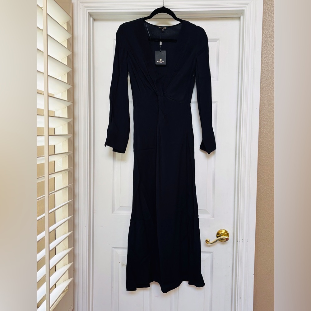 Massimo Dutti Black Long Sleeve Dress